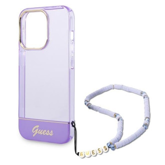 Guess GUHCP14LHGCOHU iPhone 14 Pro 6,1&quot; fialové/fialové pevné pouzdro Translucent Pearl Strap