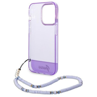 Guess GUHCP14LHGCOHU iPhone 14 Pro 6,1&quot; fialové/fialové pevné pouzdro Translucent Pearl Strap