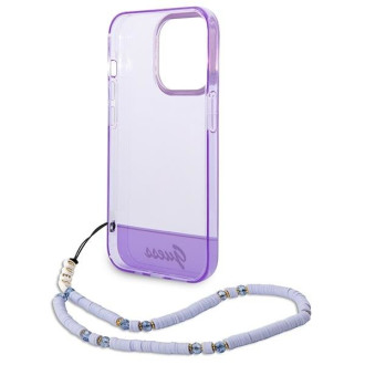 Guess GUHCP14XHGCOHU iPhone 14 Pro Max 6,7&quot; fialové/fialové pevné pouzdro Translucent Pearl Strap
