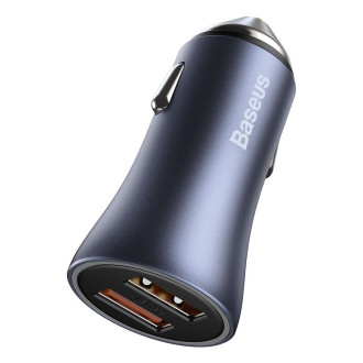 [RETURNED ITEM] Baseus Golden Contactor Pro quick car charger 2x USB 40 W Quick Charge SCP FCP AFC + USB - USB Type C cable gray (TZCCJD-A0G)