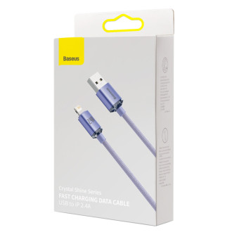 [RETURNED ITEM] Baseus crystal shine series fast charging data cable USB Type A to Lightning 2.4A 2m purple (CAJY000105)