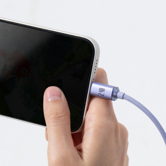 [RETURNED ITEM] Baseus crystal shine series fast charging data cable USB Type A to Lightning 2.4A 2m purple (CAJY000105)