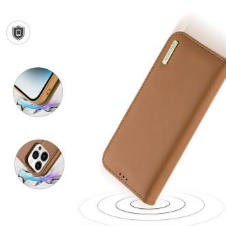 Dux Ducis Hivo peněženkové pouzdro na iPhone 15 Pro Max Dux Ducis Hivo s RFID blokováním - hnědé