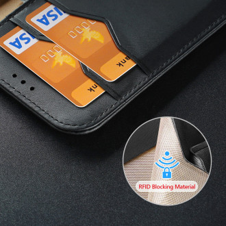 Dux Ducis Hivo iPhone 15 Pro Max Dux Ducis Hivo RFID blokovací peněženkové pouzdro – černé