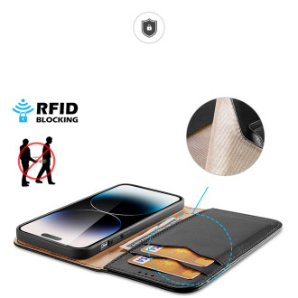 Dux Ducis Hivo iPhone 15 Pro Dux Ducis Hivo RFID blokovací pouzdro na peněženku – černé