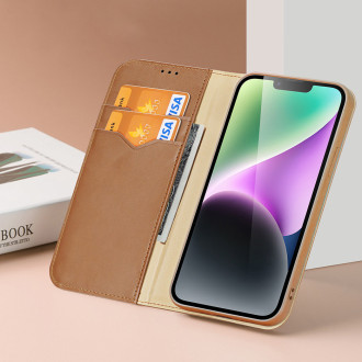 Peněženka Dux Ducis Hivo iPhone 15 Plus s RFID blokováním - hnědá