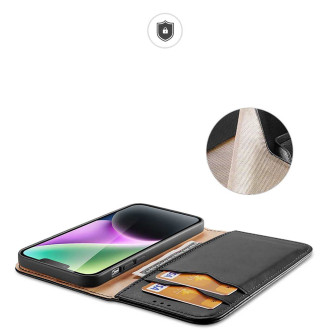 Dux Ducis Hivo iPhone 15 Plus RFID blokovací peněženkové pouzdro - černé