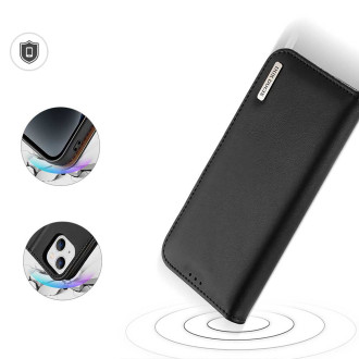 Dux Ducis Hivo iPhone 15 Plus RFID blokovací peněženkové pouzdro - černé