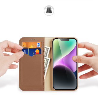 Dux Ducis Hivo RFID blokovací peněženkové pouzdro pro iPhone 15 - hnědé
