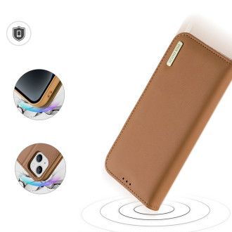Dux Ducis Hivo RFID blokovací peněženkové pouzdro pro iPhone 15 - hnědé