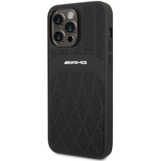 AMG AMHMP14XOSDBK iPhone 14 Pro Max 6,7" černo/černé pevné pouzdro Leather Curved Lines MagSafe