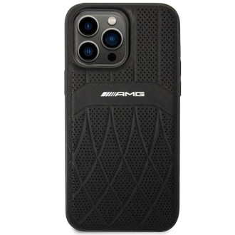 AMG AMHMP14XOSDBK iPhone 14 Pro Max 6,7" černo/černé pevné pouzdro Leather Curved Lines MagSafe