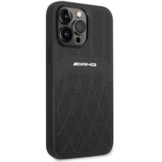 AMG AMHMP14XOSDBK iPhone 14 Pro Max 6,7" černo/černé pevné pouzdro Leather Curved Lines MagSafe