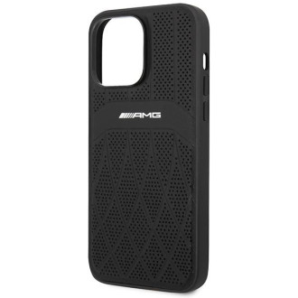 AMG AMHMP14XOSDBK iPhone 14 Pro Max 6,7" černo/černé pevné pouzdro Leather Curved Lines MagSafe