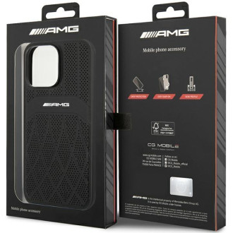 AMG AMHMP14XOSDBK iPhone 14 Pro Max 6,7" černo/černé pevné pouzdro Leather Curved Lines MagSafe