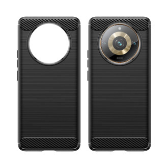 Ohebné pouzdro s karbonovým vzorem pro Realme 11 Pro / 11 Pro+ Carbon Case - černé
