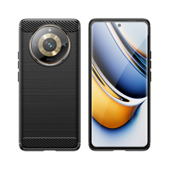 Ohebné pouzdro s karbonovým vzorem pro Realme 11 Pro / 11 Pro+ Carbon Case - černé