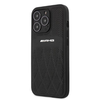 AMG AMHCP13LOSDBK iPhone 13 Pro / 13 6,1&quot; černo/černé pevné pouzdro Leather Curved Lines