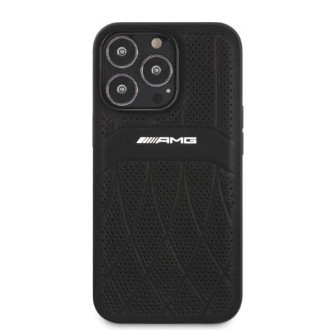 AMG AMHCP13LOSDBK iPhone 13 Pro / 13 6,1&quot; černo/černé pevné pouzdro Leather Curved Lines