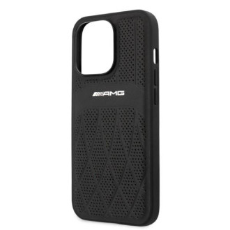 AMG AMHCP13LOSDBK iPhone 13 Pro / 13 6,1&quot; černo/černé pevné pouzdro Leather Curved Lines