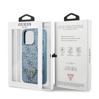 Guess GUHCP13XP4TPB iPhone 13 Pro Max 6,7&quot; modro/modré pevné pouzdro 4G slot na karty s logem trojúhelníku