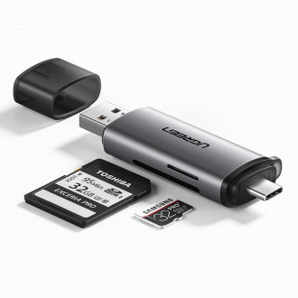 [ON RETURN] Ugreen SD / micro SD card reader for USB 3.0 / USB Type C 3.0 gray (50706)