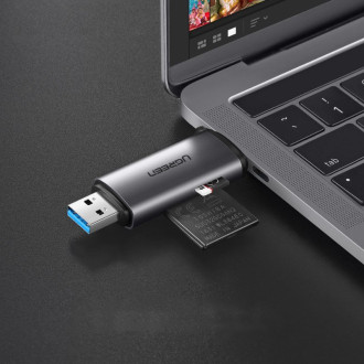 [ON RETURN] Ugreen SD / micro SD card reader for USB 3.0 / USB Type C 3.0 gray (50706)