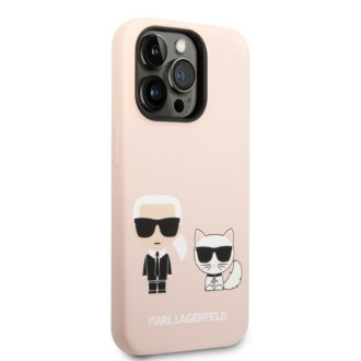 Karl Lagerfeld KLHMP14XSSKCI iPhone 14 Pro Max 6,7&quot; pevné pouzdro světle růžové/světle růžové silikonové Karl &amp; Choupette Magsafe