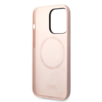 Karl Lagerfeld KLHMP14XSSKCI iPhone 14 Pro Max 6,7&quot; pevné pouzdro světle růžové/světle růžové silikonové Karl &amp; Choupette Magsafe