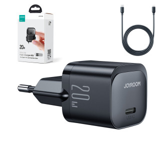 Mini USB C nabíječka 20W PD s USB C kabelem - Lightning Joyroom JR-TCF02 - Černá