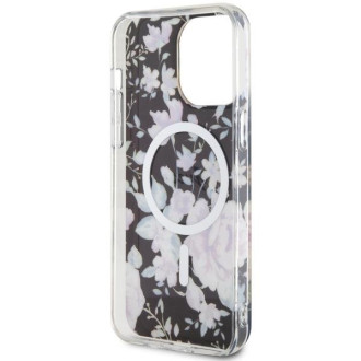 Guess GUHMP14XHCFWSK iPhone 14 Pro Max 6,7&quot; černo/černé pevné pouzdro Flower MagSafe