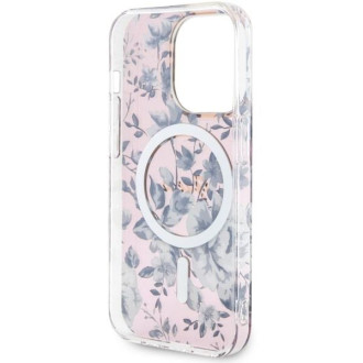 Guess GUHMP14XHCFWSP iPhone 14 Pro Max 6,7&quot; růžové/růžové pevné pouzdro Flower MagSafe