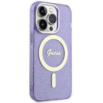 Guess GUHMP14XHCMCGU iPhone 14 Pro Max 6,7&quot; fialový/fialový pevný obal Glitter Gold MagSafe