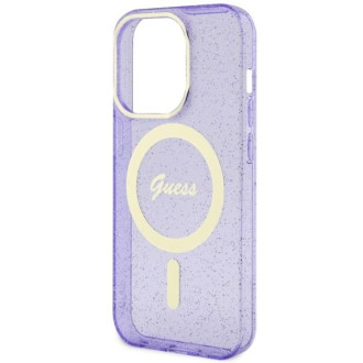 Guess GUHMP14XHCMCGU iPhone 14 Pro Max 6,7&quot; fialový/fialový pevný obal Glitter Gold MagSafe