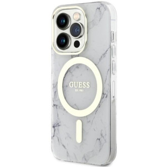 Guess GUHMP14XPCUMAH iPhone 14 Pro Max 6,7&quot; bílý/bílý pevný obal Marble MagSafe