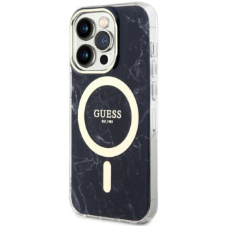 Guess GUHMP14XPCUMAK iPhone 14 Pro Max 6,7&quot; černo/černé pevné pouzdro Marble MagSafe