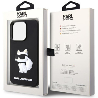 Karl Lagerfeld KLHCP14X3DRKHNK iPhone 14 Pro Max 6,7&quot; černý/černý pevný obal Rubber Choupette 3D