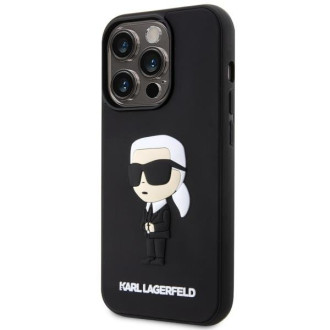 Karl Lagerfeld KLHCP14X3DRKINK iPhone 14 Pro Max 6,7&quot; černý/černý pevný obal Gumový Ikonik 3D