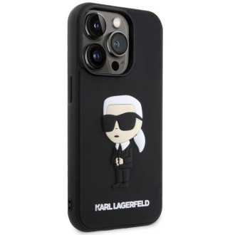 Karl Lagerfeld KLHCP14X3DRKINK iPhone 14 Pro Max 6,7&quot; černý/černý pevný obal Gumový Ikonik 3D