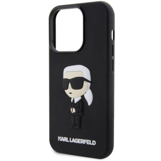 Karl Lagerfeld KLHCP14X3DRKINK iPhone 14 Pro Max 6,7&quot; černý/černý pevný obal Gumový Ikonik 3D