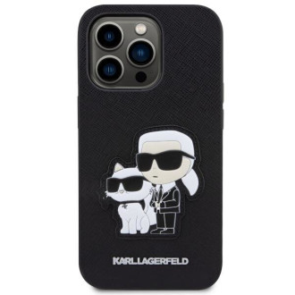 Karl Lagerfeld KLHCP14XSANKCPK iPhone 14 Pro Max 6,7&quot; pevné pouzdro černo/černé Saffiano Karl &amp; Choupette