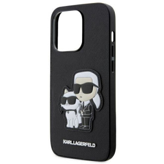 Karl Lagerfeld KLHCP14XSANKCPK iPhone 14 Pro Max 6,7&quot; pevné pouzdro černo/černé Saffiano Karl &amp; Choupette