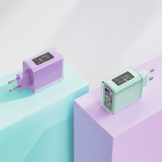 Acefast nabíječka GaN 65W 3 porty (1xUSB, 2xUSB C) šedá (A45)