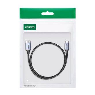 USB C – Micro USB B 3.0 5Gb/s 3A 1m kabel Ugreen US565 – šedý