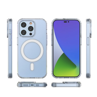 Magnetické pouzdro MagSafe pro iPhone 15 Pro Clear Magnetic Case – průhledné