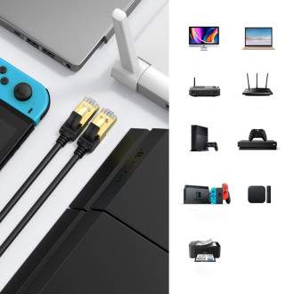 Ugreen NW107 RJ45/Cat 7 síťový kabel STP 5m - černý
