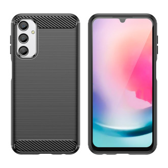 Ohebné pouzdro s karbonovým vzorem pro Samsung Galaxy M34 Carbon Case - černé