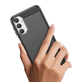 Ohebné pouzdro s karbonovým vzorem pro Samsung Galaxy M34 Carbon Case - černé