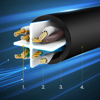 Ugreen LAN Ethernet U/UTP Kat. 6 1000 Mb/s 15m černá (NW102)