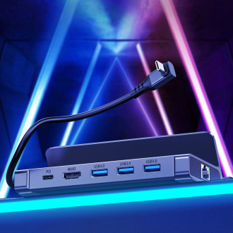 Choetch M52 HUB pro Steam Deck USB-C - USB-C PD/USB-A/HDMI/RJ45 - šedá